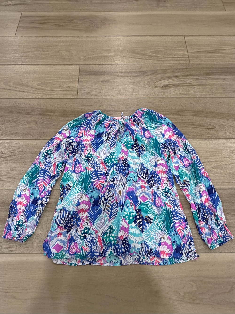Lilly Pulitzer Tropical Print Blouse Size M